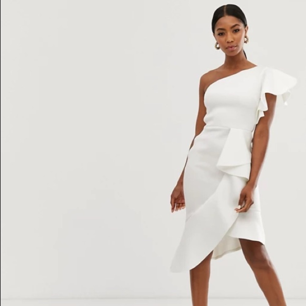 True Violet exclusive oneshoulder asymmetric dress